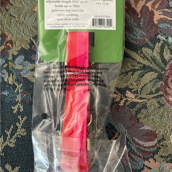 KATE SPADE New York Pink & Red Dog Collar S/M - Picture 2 of 3